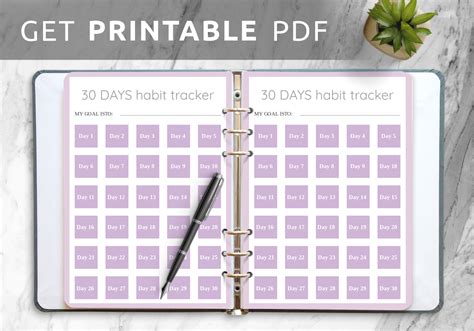 Download Printable 30 Days Habit Tracker Template Pdf