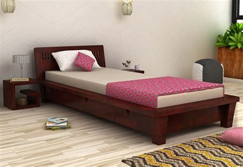 Capacity 400 lbs 500 lbs. Buy Carden Single Bed (Mahogany Finish) Online in India - Wooden Street