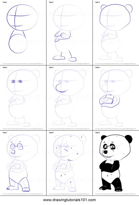How To Draw Panda From Masha And The Bear Step By Step Printable