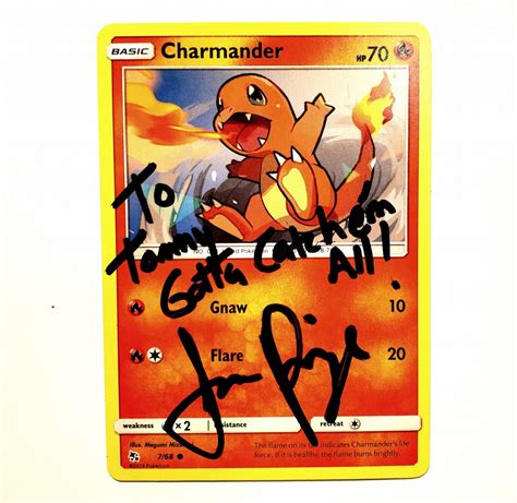 Charmander reverse holo 9/108 near mint nm/mint xy evolutions 2016 pokemon card. Autographed Charmander Card Limited Supply - JasonPaige.com