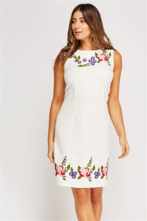 floral embroidered shift dress just 7