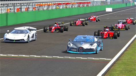 Video produced by assetto corsa racing simulator www.assettocorsa.net/en/ the mod credits are: Koenigsegg Jesko vs Bugatti Divo vs 90s Ferrari F1 Cars - Monza - YouTube