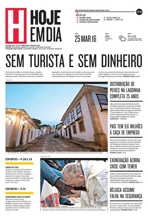 capa do dia 25 03 2016 hojeemdia jornal notícias news newspaper manchetes de jornal