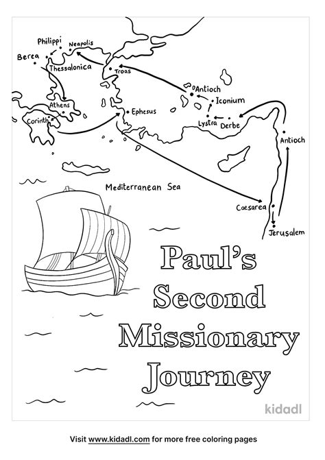 Free Pauls Second Missionary Journey Coloring Page Coloring Page