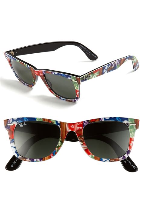 Ray Ban Classic Wayfarer 50mm Sunglasses In Floral Textured Black Lyst