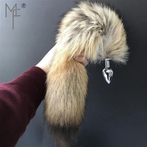 Magicfur Large Real Wolf Fur Tail W 28x7cm Plug Funny Cosplay Tool To