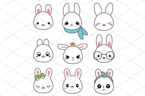 Cute Rabbits Kawaii Bunny Faces Bunny Face Kawaii Bunny Cute