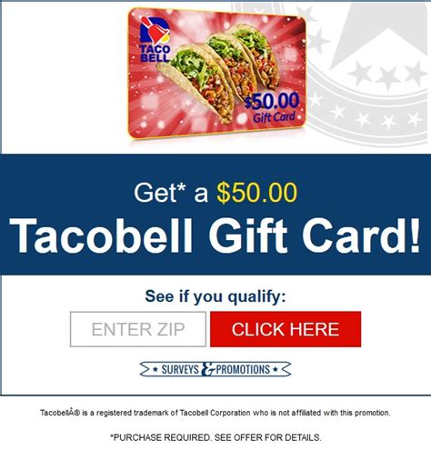 With thousands of restaurants across the country. Taco Bell $50 Gift Card - Senior Mania