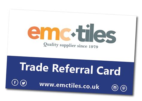 Emc Tiles Trade Loyalty Account Join Our New Scheme With Referral Card
