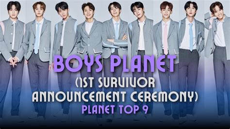 Boys Planet 1st Survivor Announcement Ceremony Planet Top 9 Youtube