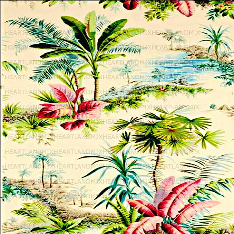 Vintage Tropical Wallpaper Vintage Digital Image Download Etsy Uk