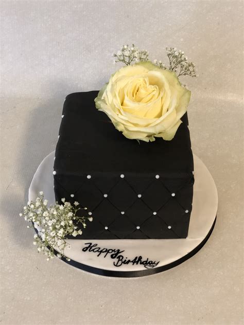 Elegant Square Cake Square Cake Elegant Cake Black Cake Flower Cake