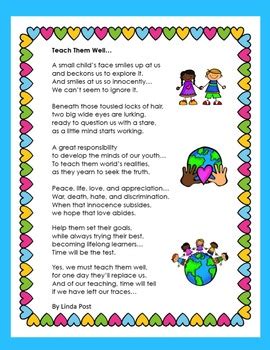 Teacher appreciation week is fast approaching. Teacher Appreciation Poem FREE ♥ ♥ Color and Blackline ♥ ♥ ...