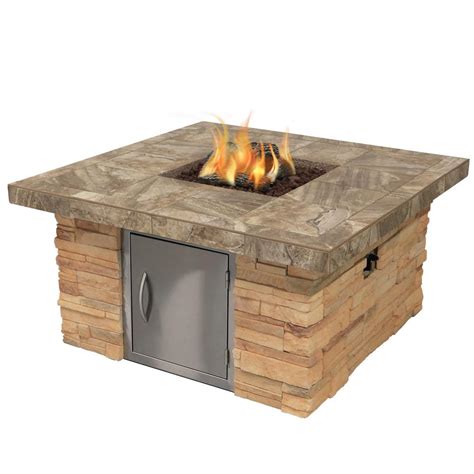 The bonfire pit my husband made.#bonfire #husband #pit. Cal Flame Cultured Stone Propane Gas Fire Pit in Brown ...