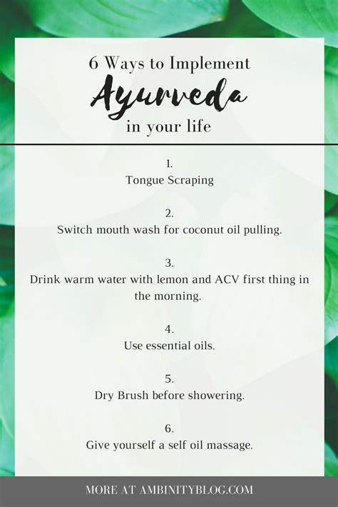 6 Easy Ayurveda Self Care Routines To Implement In Your Life — Un Aguacate A La Vez Ayurveda