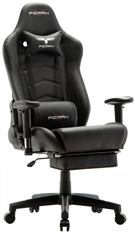 Ficmax Massage Gaming Chair With Footrest Ergonomic Racing Style Office