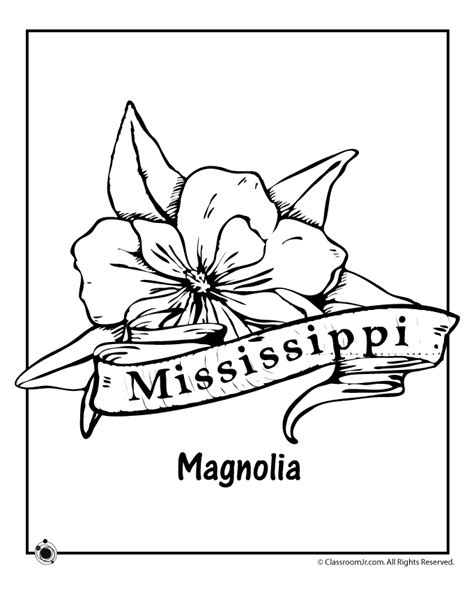 Browse our selection of magnolia flowers art prints and find the perfect design for you—created by our community of independent artists. Mississippi State Flower Coloring Page | Woo! Jr. Kids ...