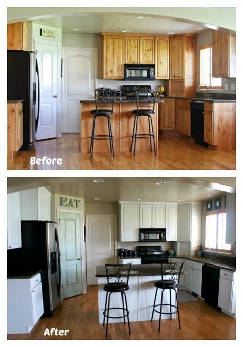 Diy host amy matthews uses a vacuum to clean out the cabinets before painting them. White Painted Kitchen Cabinet Reveal with Before and After ...