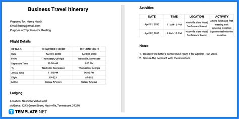How To Make Create A Travel Itinerary For A Visa Application Templates Examples