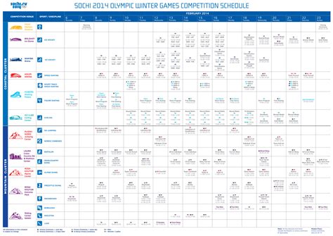 Schedules is an irs term that every taxpayer should know. Sochi 2014; Competition Schedule - Architecture of the Games