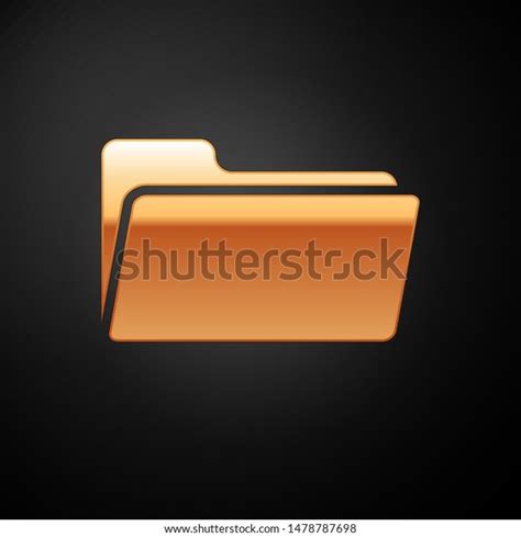 Gold Folder Icon Isolated On Black 스톡 일러스트 1478787698 Shutterstock