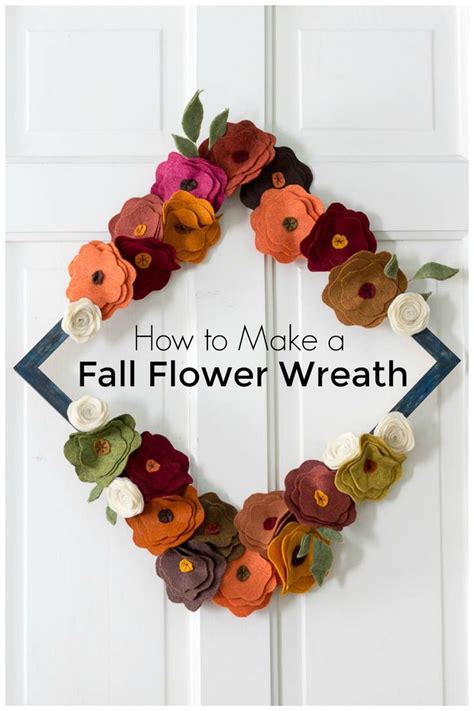 A Wreath Made Out Of Felt Flowers With The Words How To Make A Fall