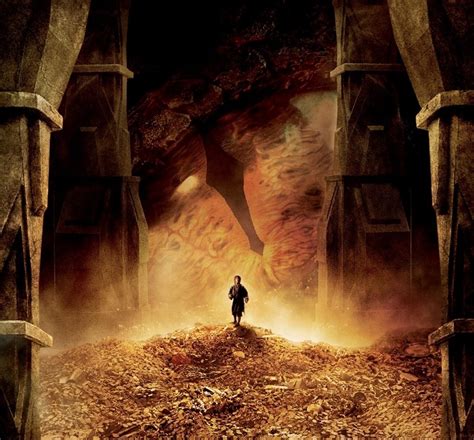 … beneath which the dragon smaug slumbers on his vast ocean of pilfered dwarven gold. "The Hobbit: The Desolation Of Smaug" final poster - The ...
