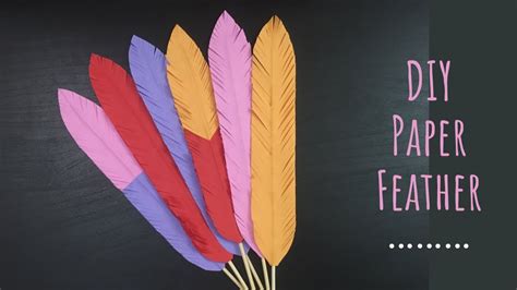 Paper Craft Easy Feathers Making Tutorial Step By Step Paper Crafts