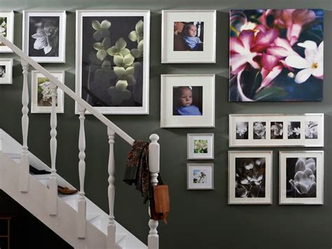 As soon as you walk into my entrance there is an ikea ivar cabinet perched on the wall just before you climb the stairs. stairs picture hanging with Ikea frames Ribba | Frames on wall, Wall frames, Ikea wall