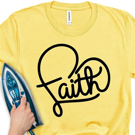 Iron On Transfer Faith Cross Religious Jesus Christian T Shirt Etsy