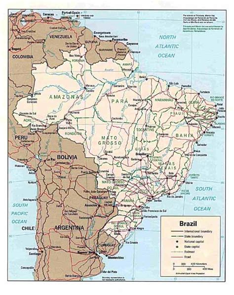 The brazilian highlands are a system of plateaus, mountains, uplands, reaching as far as 2000 meters in height. Brazil Maps | Printable Maps of Brazil for Download
