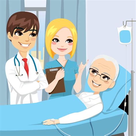 Doctor Visit Senior Patient Stock Vector Illustration Of Cure