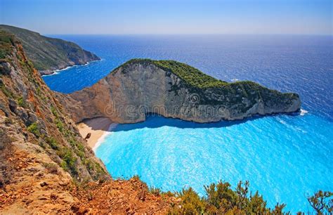 Navagio Beach On Zakynthos Island Greece Stock Photo Image Of