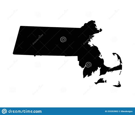 Massachusetts Us Map Ma Usa State Map Stock Vector Illustration Of Land Clipart 253353902