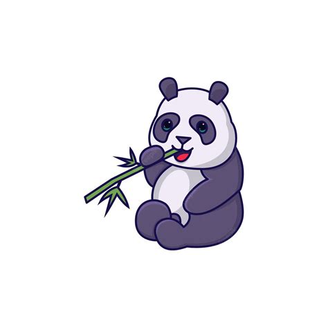 Premium Vector Cute Panda Eating Bamboo Vector Illustration