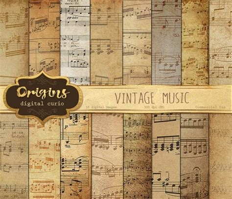 Vintage Music Digital Paper Sheet Music Old Paper Antique