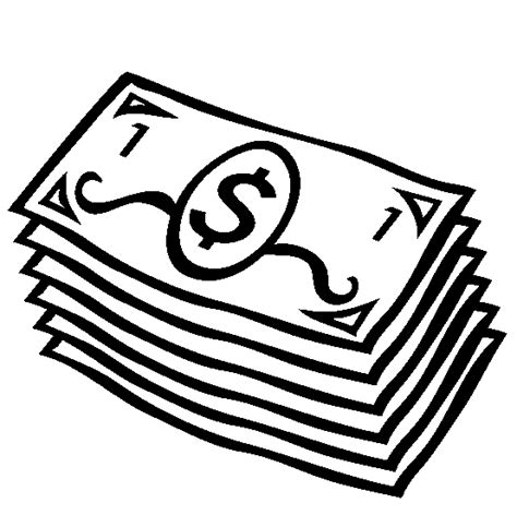 Free Money Coloring Pages Dollar Bills Cartoon