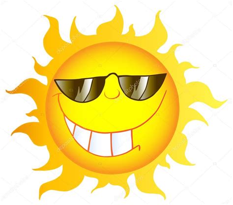 Personagem De Desenho De Sol Sorridente Com óculos De Sol — Vetor De