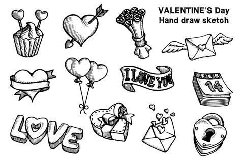 Valentines Day Hand Draw Custom Designed Illustrations Creative Market