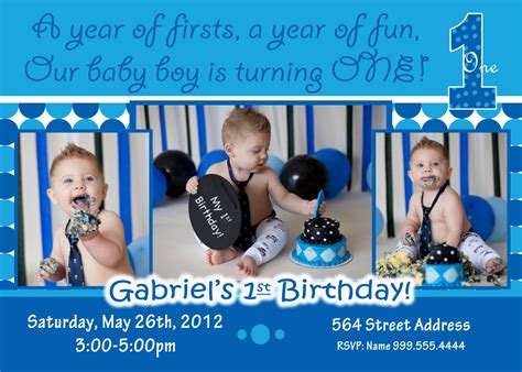 Baby Boy 1st Birthday Invitations Free Printable Baby Shower