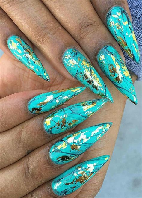Turquoise And Gold Nail Designs Gracevanpattennaked