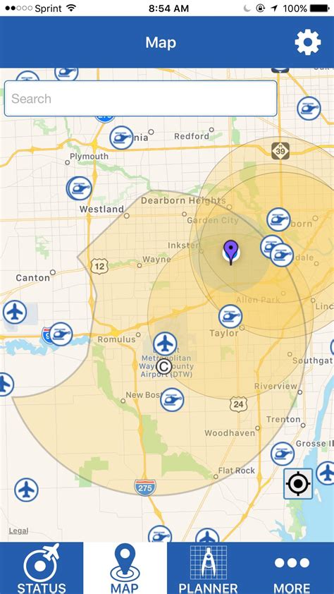 Can anyone explain why the B4UFly app shows a 10 mile radius from