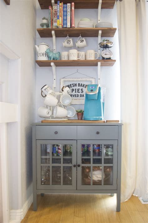 Your bottles will rest on stylish, true radius shelves. Our Farmhouse Corner Coffee Station - The Mombot