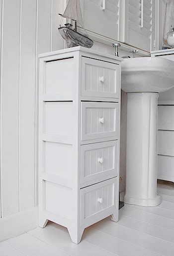 Maine Narrow Tall Freestanding Bathroom Cabinet With 6 Drawers For Storage