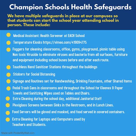 Safe Return To School Champion Schools Chandler
