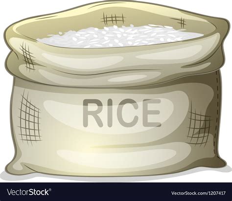 A Sack White Rice Royalty Free Vector Image Vectorstock