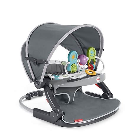 Fisher Price® Sit Me Up On the Go Floor Seat in Grey   Bed  