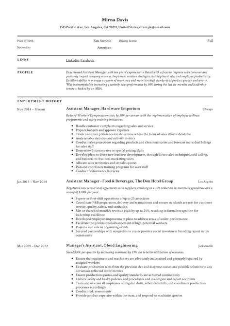 Administrative assistant resume samples writing a great administrative assistant resume is an important step in your job search journey. Assistant Manager Resume Template 2020 | TemplateDose.com