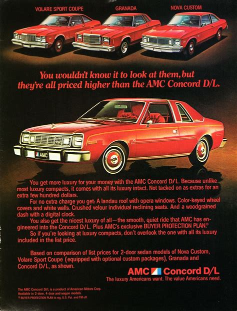 1978 Amc Concord Dl Comparison Ad 70s Cars Retro Cars Vintage