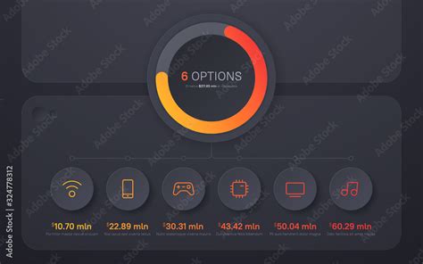 Dark Hued Presentation Infographic Structure Chart Design Six Options Stock Vector Adobe Stock